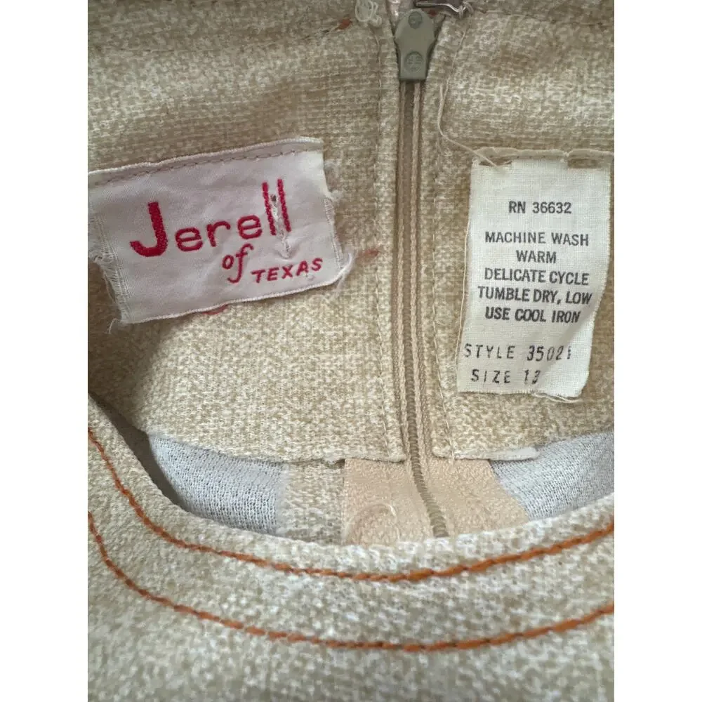 Vintage Jerell of Texas butterfly dress brown & tan medium